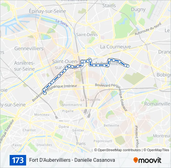 173 Bus Line Map