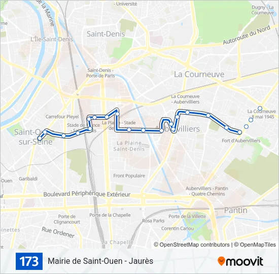 173 Bus Line Map
