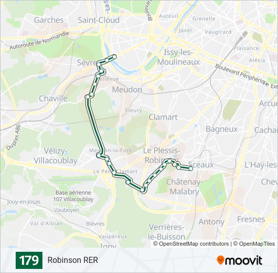 Plan de la ligne 179 de bus