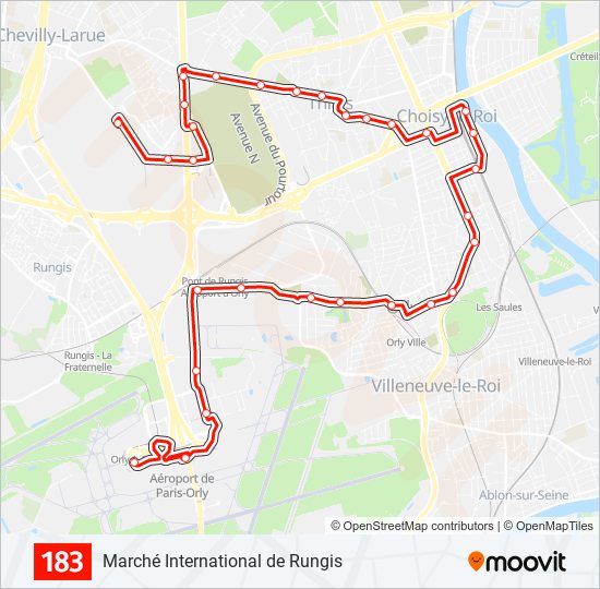 183 bus Line Map