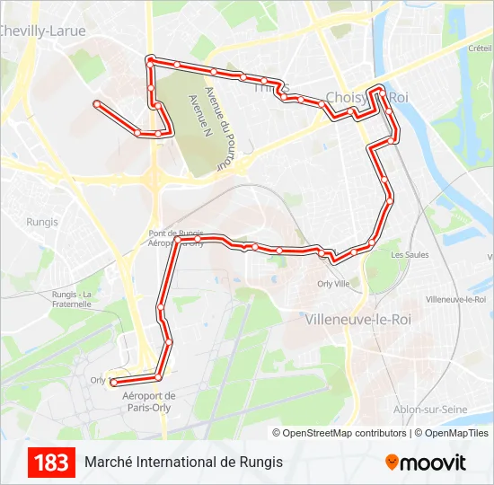 183 Bus Line Map