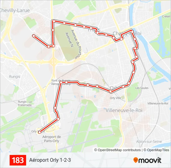 183 Bus Line Map