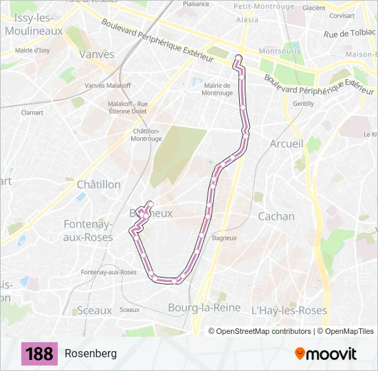 188 Bus Line Map