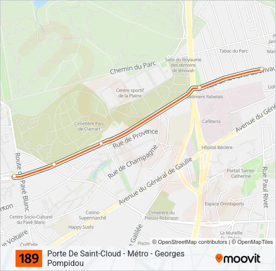189 Bus Line Map