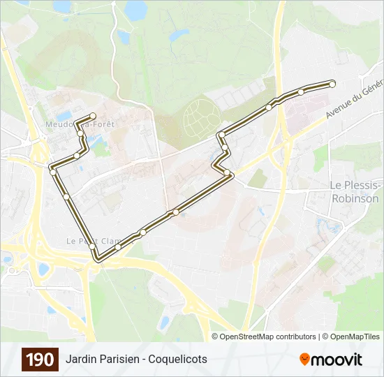 190 Bus Line Map