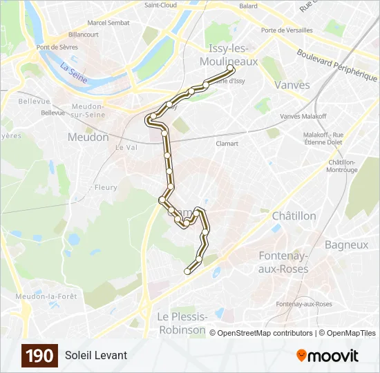 190 Bus Line Map