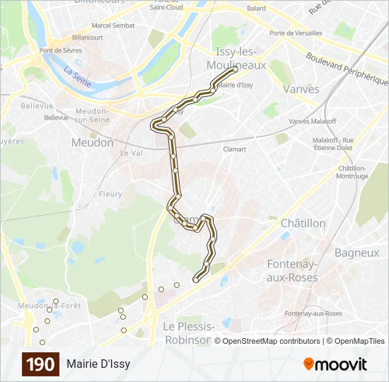 190 Bus Line Map