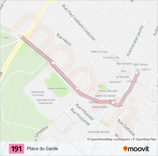 191 Bus Line Map