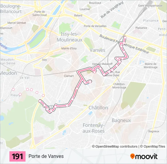191 Bus Line Map