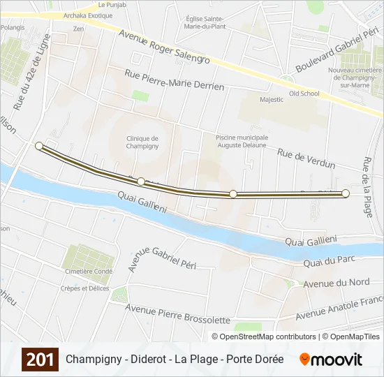 201 Bus Line Map
