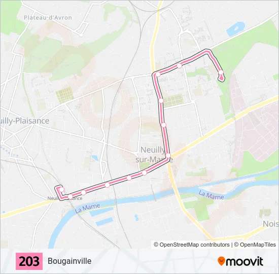 203 Bus Line Map