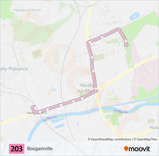 Mapa de 203 de autobús