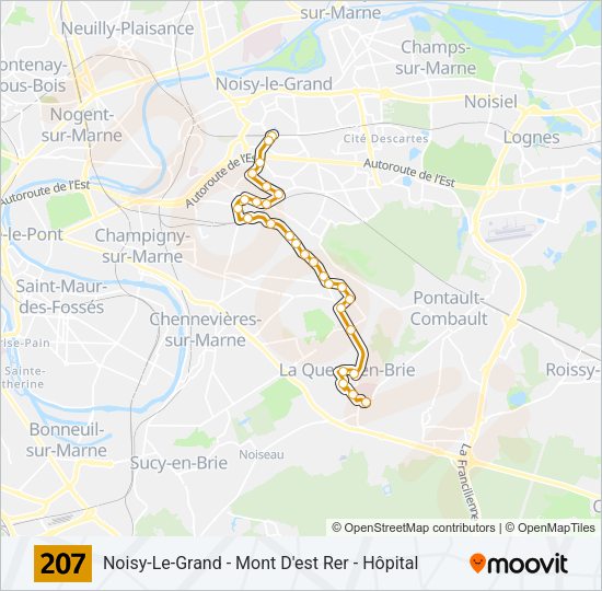 207 Bus Line Map