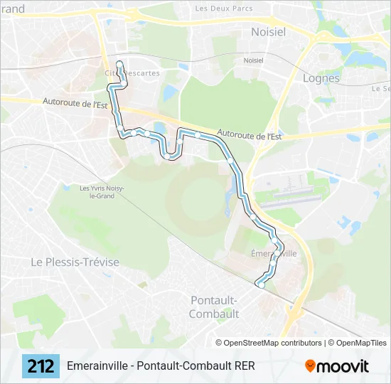 212 Bus Line Map