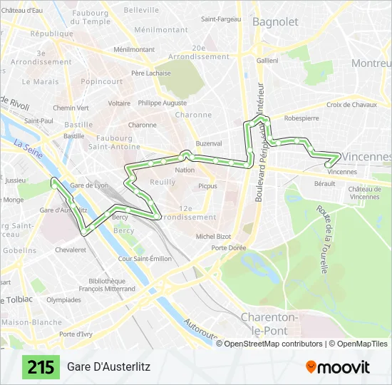 215 Bus Line Map