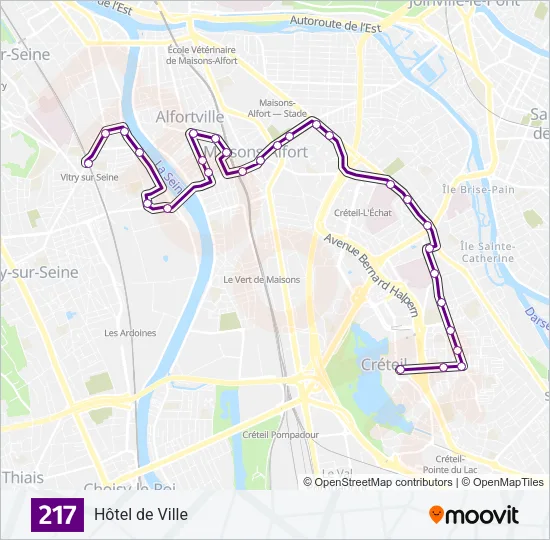 217 Bus Line Map