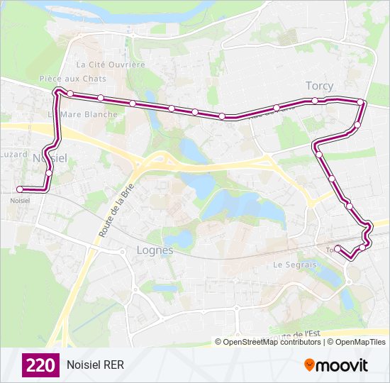 220 bus Line Map