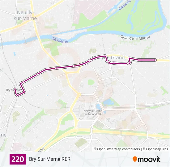 220 Bus Line Map