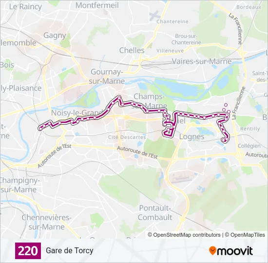 220 Bus Line Map