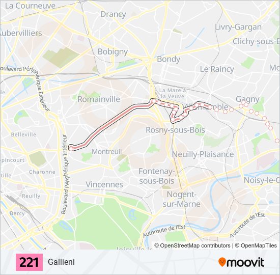 221 bus Line Map