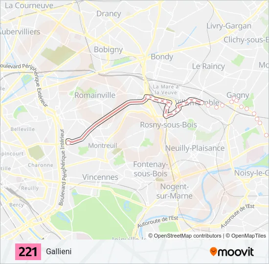 221 Bus Line Map