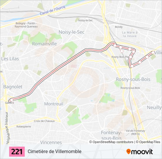 221 Bus Line Map