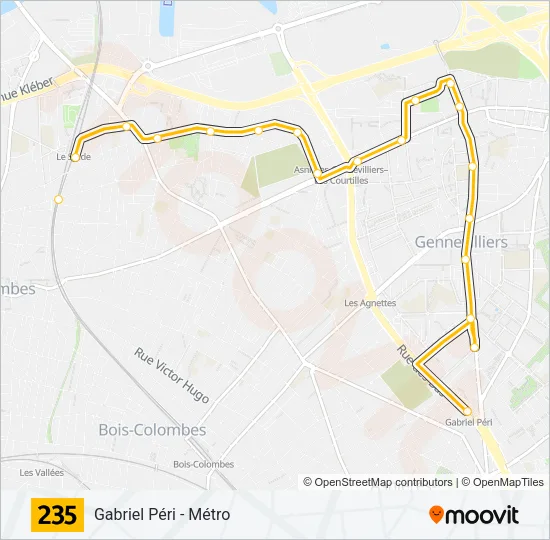 235 Bus Line Map