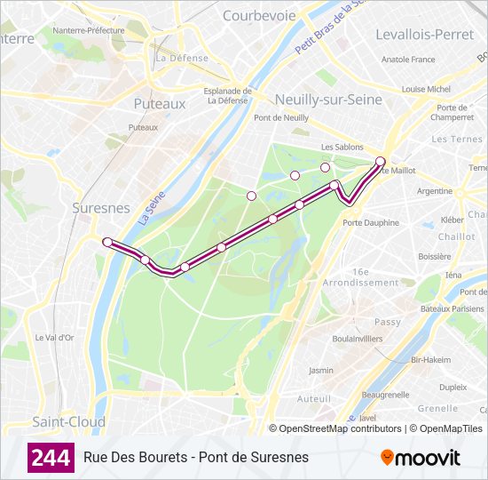 244 Bus Line Map