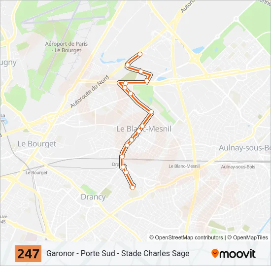 247 Bus Line Map