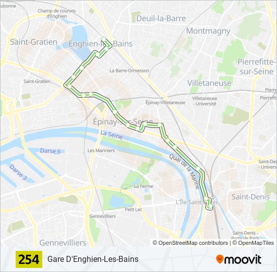 Mapa de 254 de autobús