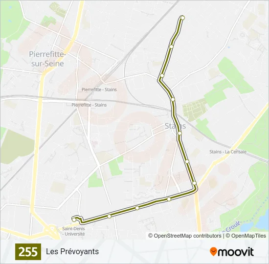 255 Bus Line Map