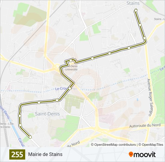 255 Bus Line Map
