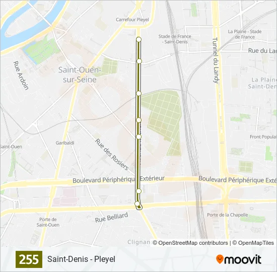 255 Bus Line Map