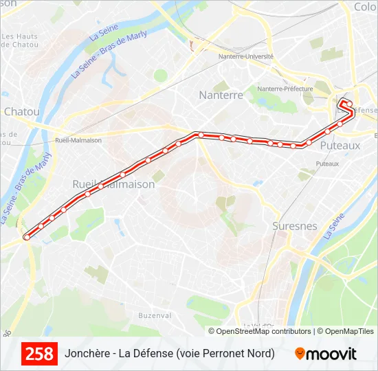 258 Bus Line Map