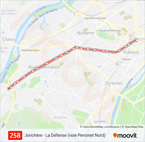 258 Bus Line Map