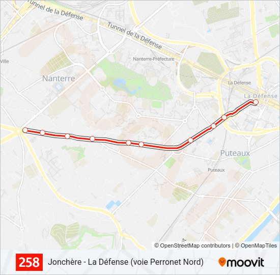 258 Bus Line Map