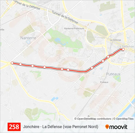 258 Bus Line Map