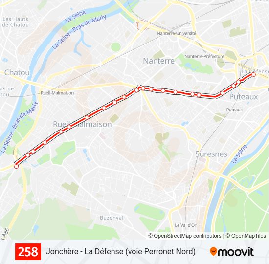 258 Bus Line Map