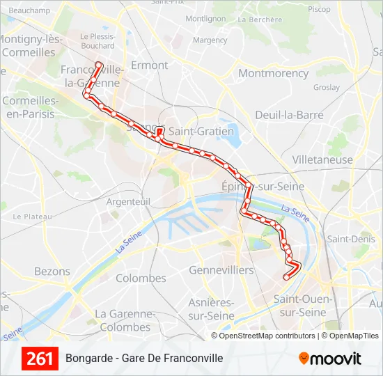 261 Bus Line Map