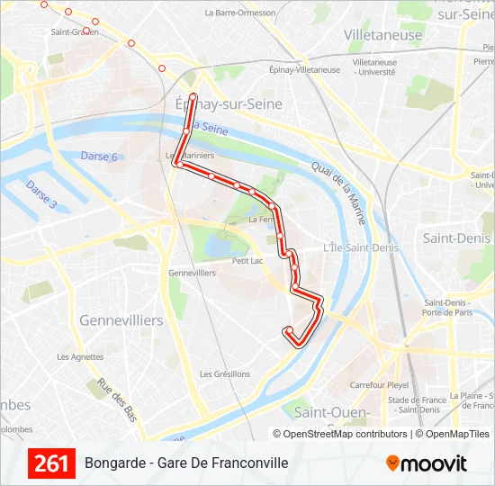 261 Bus Line Map