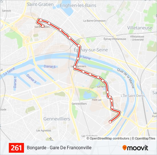 261 bus Line Map