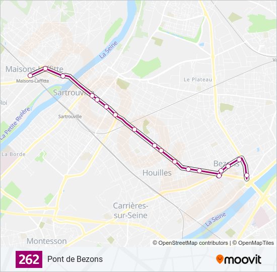 Plan de la ligne 262 de bus