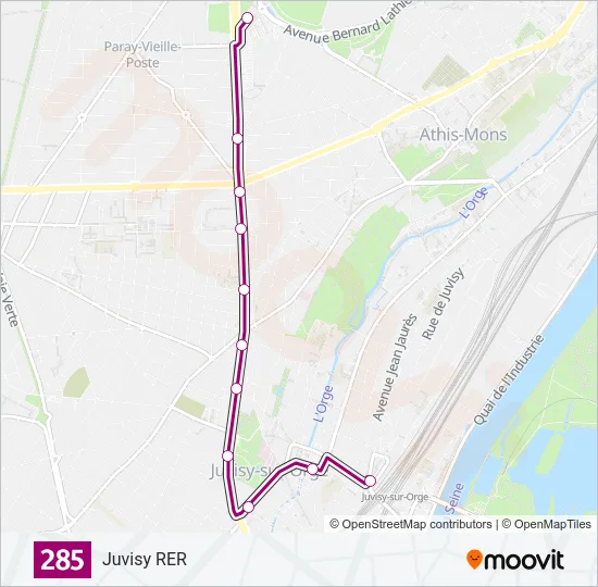 285 Bus Line Map