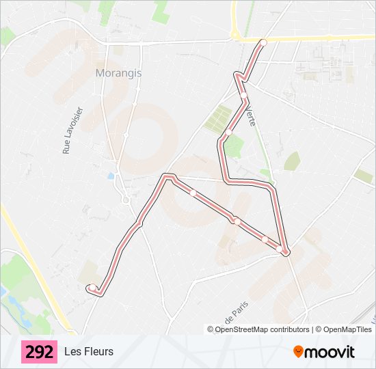 Plan de la ligne 292 de bus