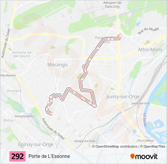 292 Bus Line Map