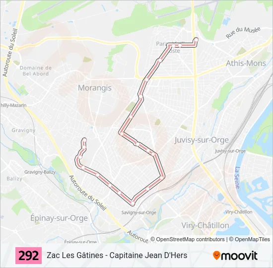 292 Bus Line Map