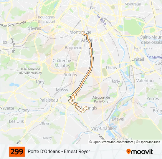 299 Bus Line Map