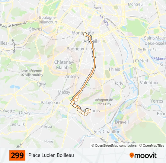 299 Bus Line Map