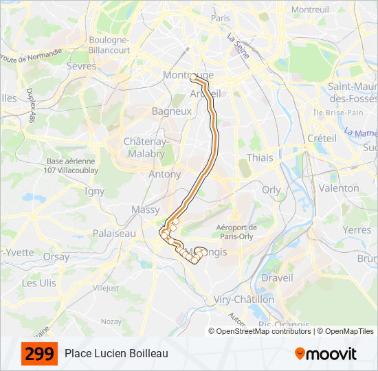 Mapa de 299 de autobús