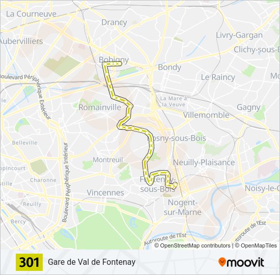 301 Bus Line Map